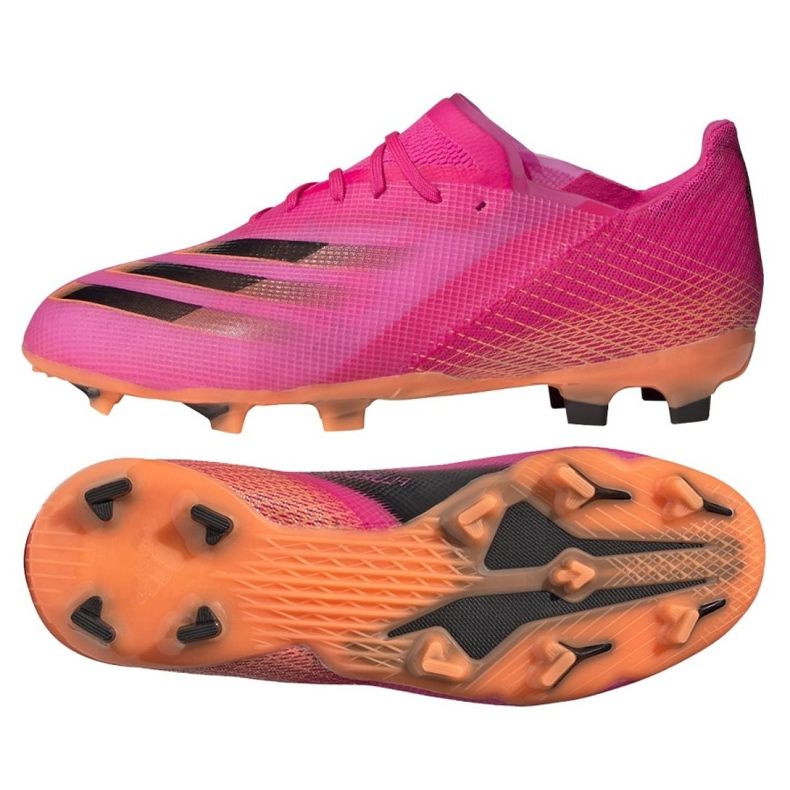 Adidas X Ghosted.1 Fg Jr FW6956 fotbollsskor rosa, orange rosa