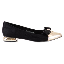 Goodin Pumpar Med En Rosett svart gyllene