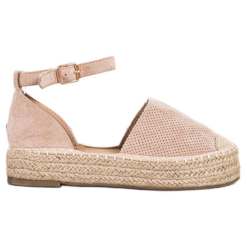 SHELOVET Espadrillor med spänne beige