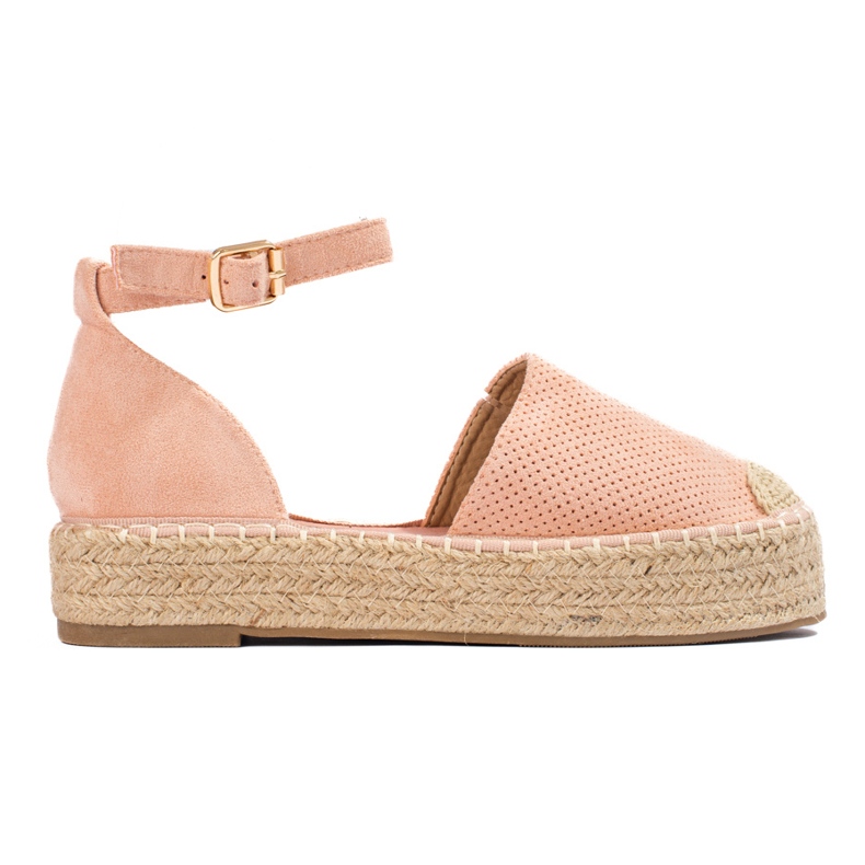 SHELOVET Espadrillor med spänne rosa