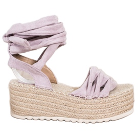 SHELOVET Knutna Espadrilles -sandaler violett