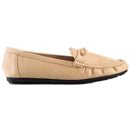 SHELOVET Bekväma beige loafers brun