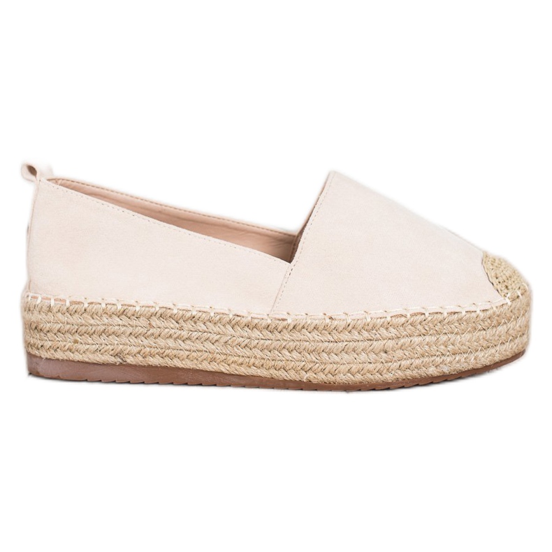 SHELOVET Mocka Espadrilles På Plattformen beige