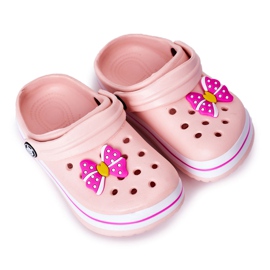 Barnskum -tofflor Crocs Pink Lazy Day rosa