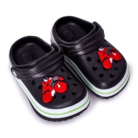 Barnskumtofflor Kroks Black Lazy Day svart mångfärgad