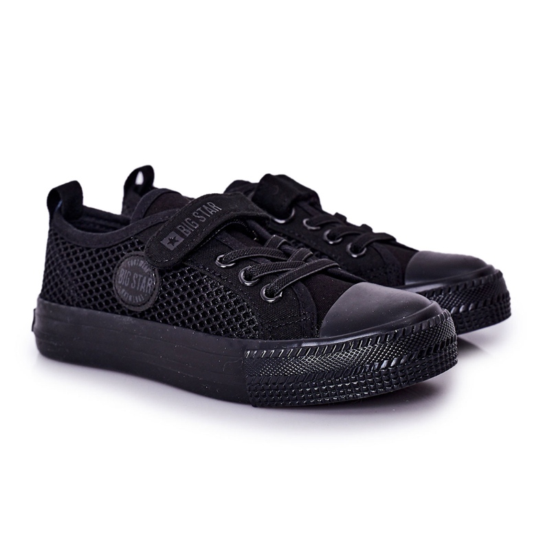 Barns svarta sneakers med Mesh Big Star HH374015