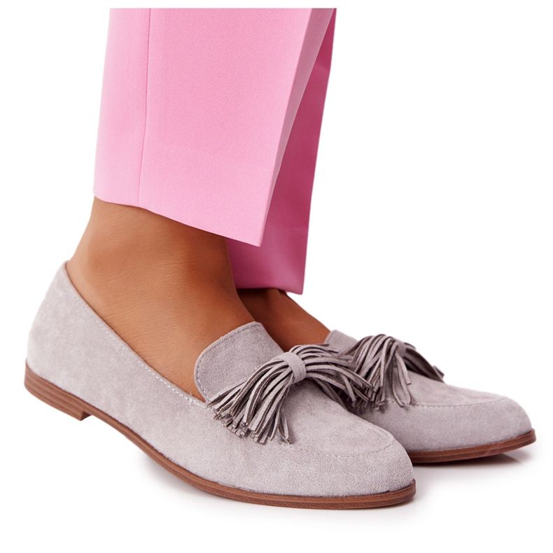 EVE Fransade mocka loafers grå Alicante