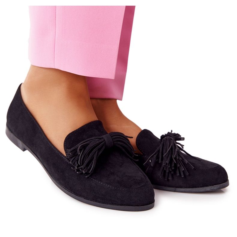 EVE Fransade mocka loafers svart Alicante