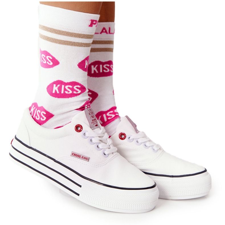 Damskor på plattformen Cross Jeans FF2R4001C Vit