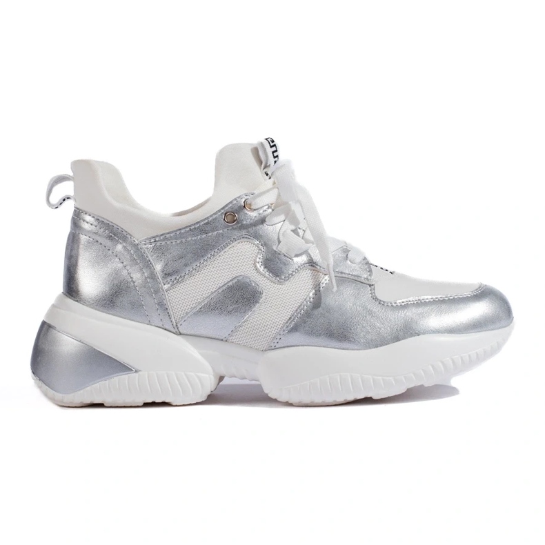Weide Vita och silver sneakers
