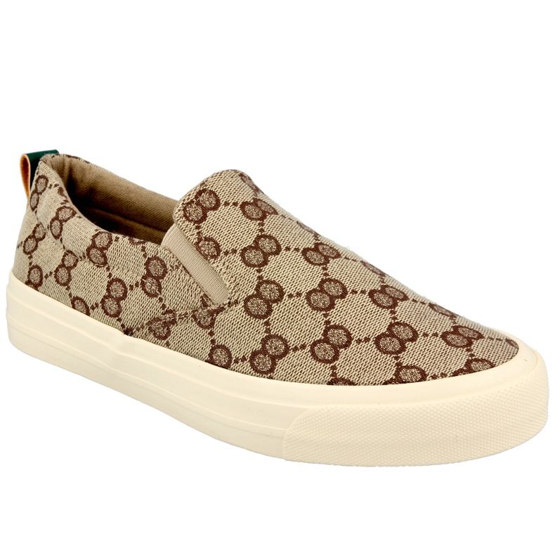 Dam loggade sneakers Slip-On Khaki Challenge beige brun
