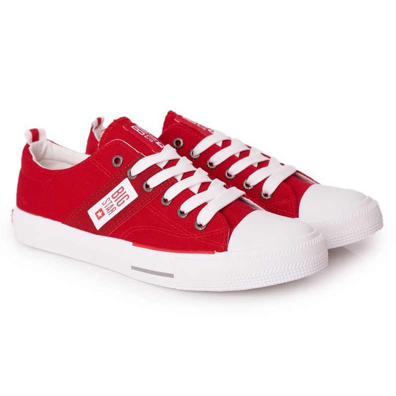 Herr Big Star HH174040 röda sneakers vit