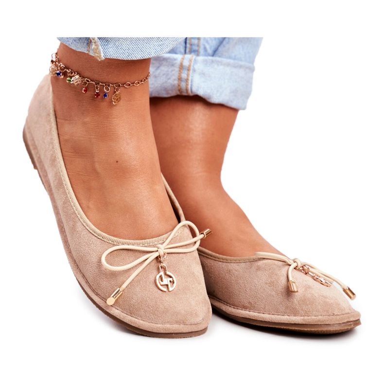 Ballerinor för kvinnor Lu Boo mocka Beige