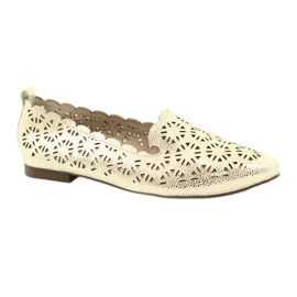 Golden openwork ballerinas Filippo DP2039 GO beige gyllene