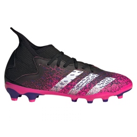 Adidas Predator Freak.3 Mg Jr FW7532 fotbollsskor svart, svart, rosa svart