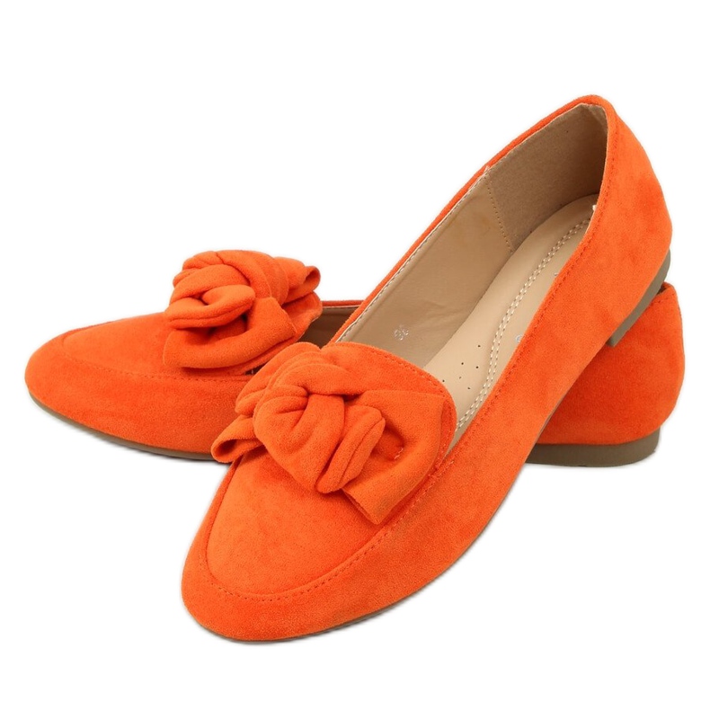 Orange loafers med rosett 88-382 Orange