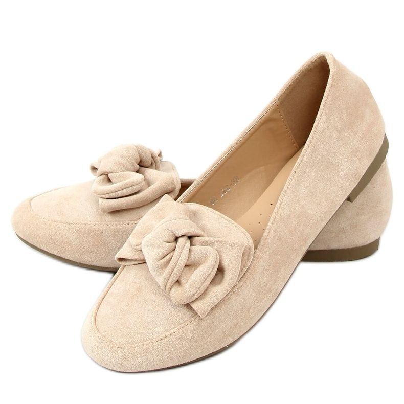 Loafers med rosett Beige 88-382 Beige