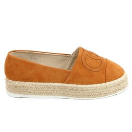 Espadrilles chanelki kamel T379P Camel brun mångfärgad