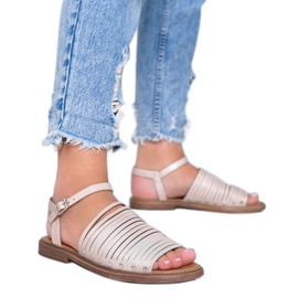 Brun solbeige blanka sandaler