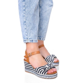 Blå och vita kilar Dulce sandaler