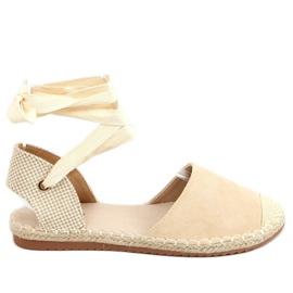 Espadrilles knuten med en fotled beige H-107 Beige