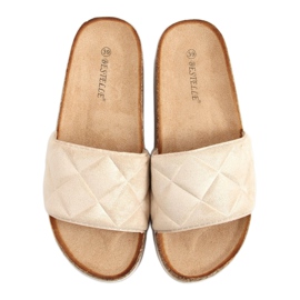 Beige tofflor i kork LS017 Beige