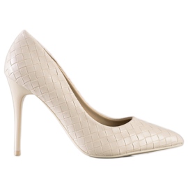 Goodin Fashionabla pumps på en stift beige