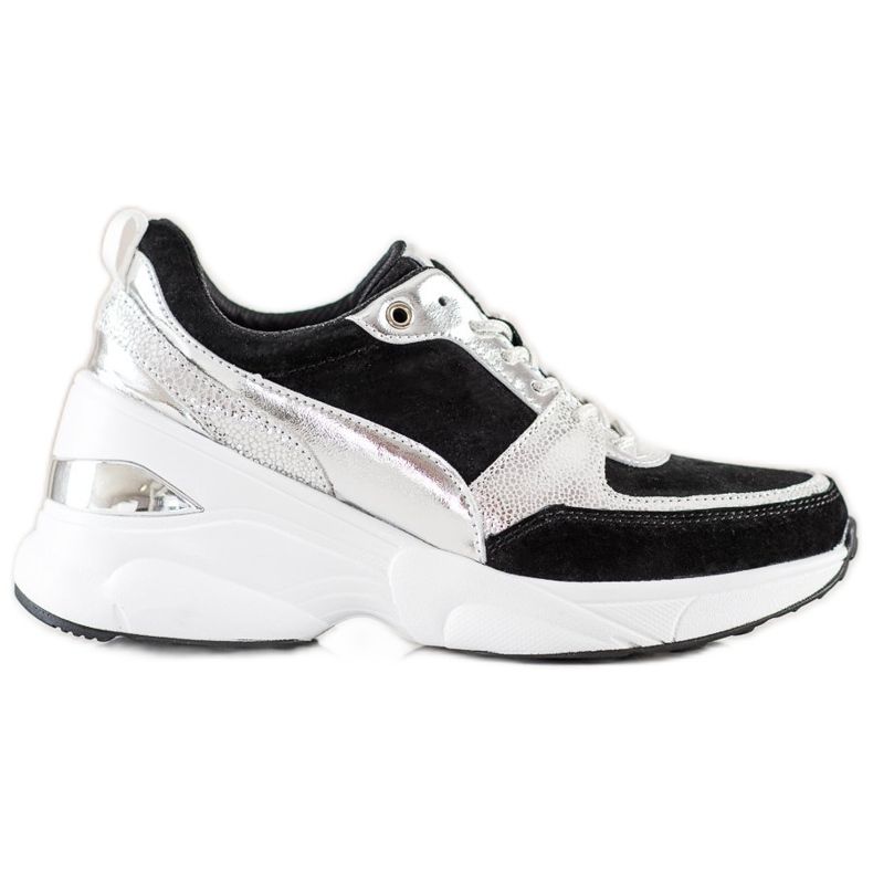 Filippo Wedge Sneakers i läder svart