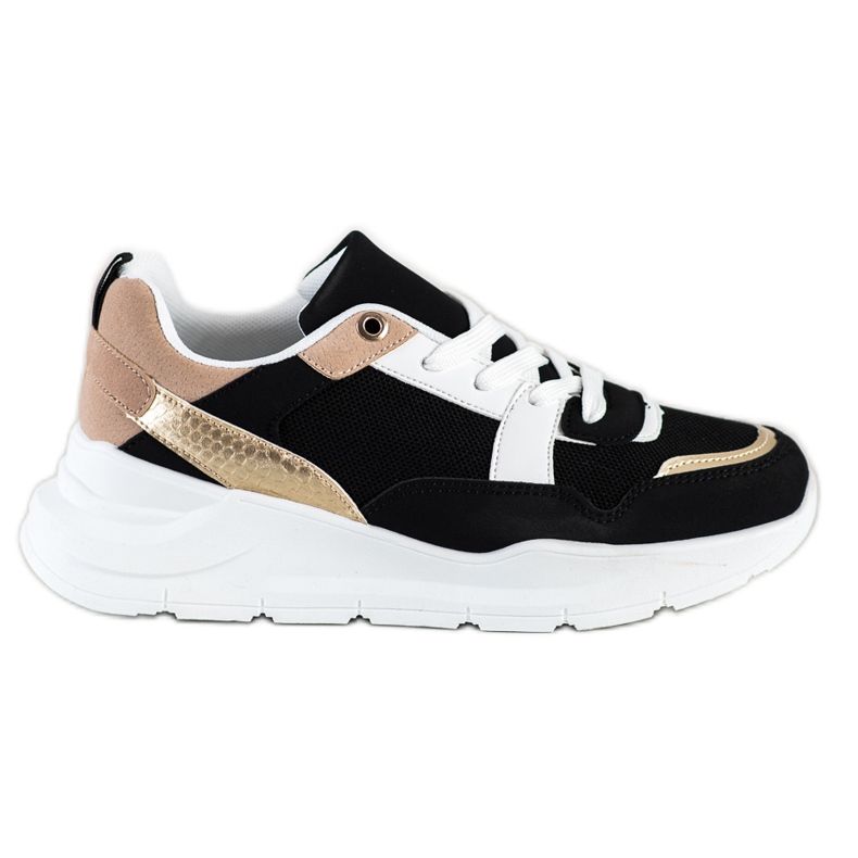 SHELOVET Snygga sneakers med mesh svart