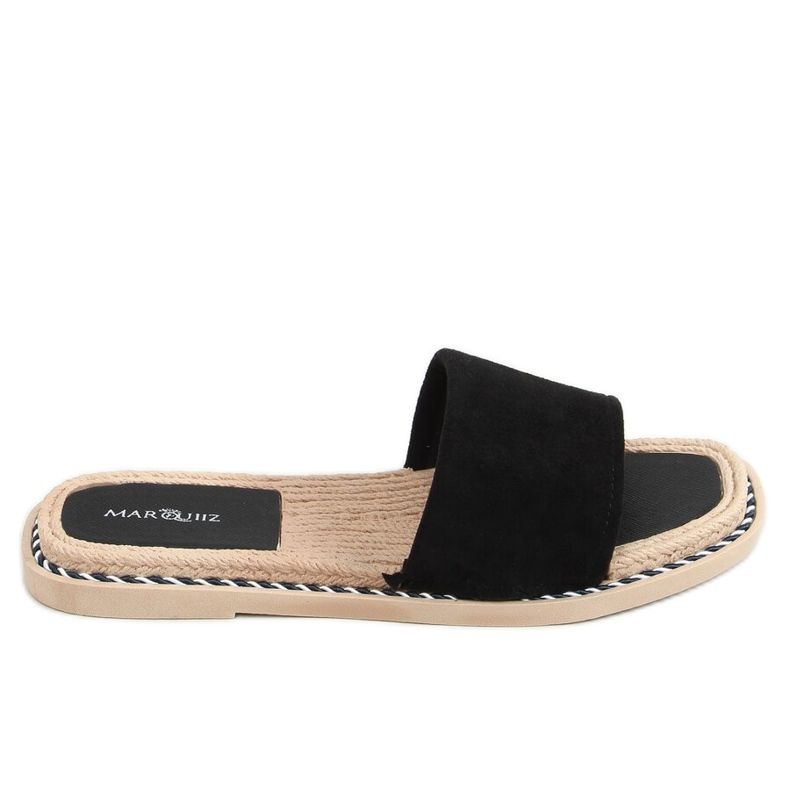 Svarta kvinnors mocka svarta tofflor 1096 Svart