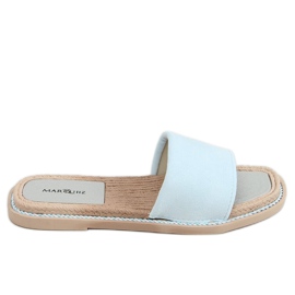 Blå 1096 Blå mocka tofflor för kvinnor