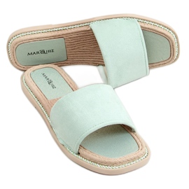 Mönstrade tofflor dam i mocka 1096 Grön