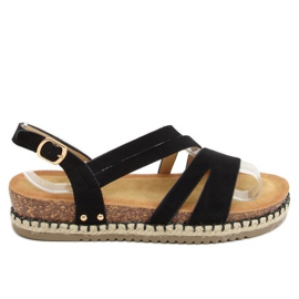 Svarta Boho espadrilles sandaler FD002 Svart