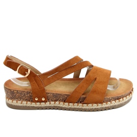Sandaler espadrilles boho camel FD002 Camel brun