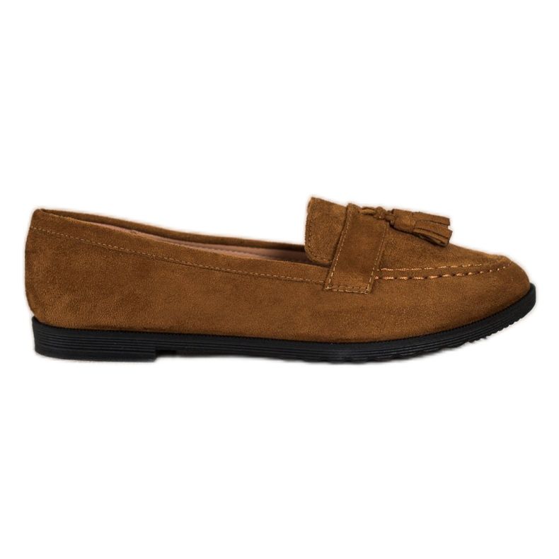 SHELOVET Casual Loafers med fransar brun