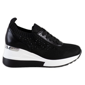 SHELOVET Kilskor med kristaller svart