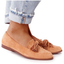 EVE Fransade mocka loafers Camel Alicante brun