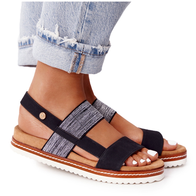 EVE Sandaler med silvermanschett Svart Almeria