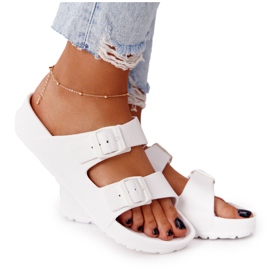 NEWS Kvinnors vita Stacy -tofflor i gummi