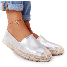 Läder Espadriller på en flätad sula Big Star HH274504 Silver