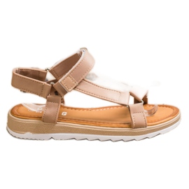 SHELOVET Trendiga sandaler med kardborreband beige