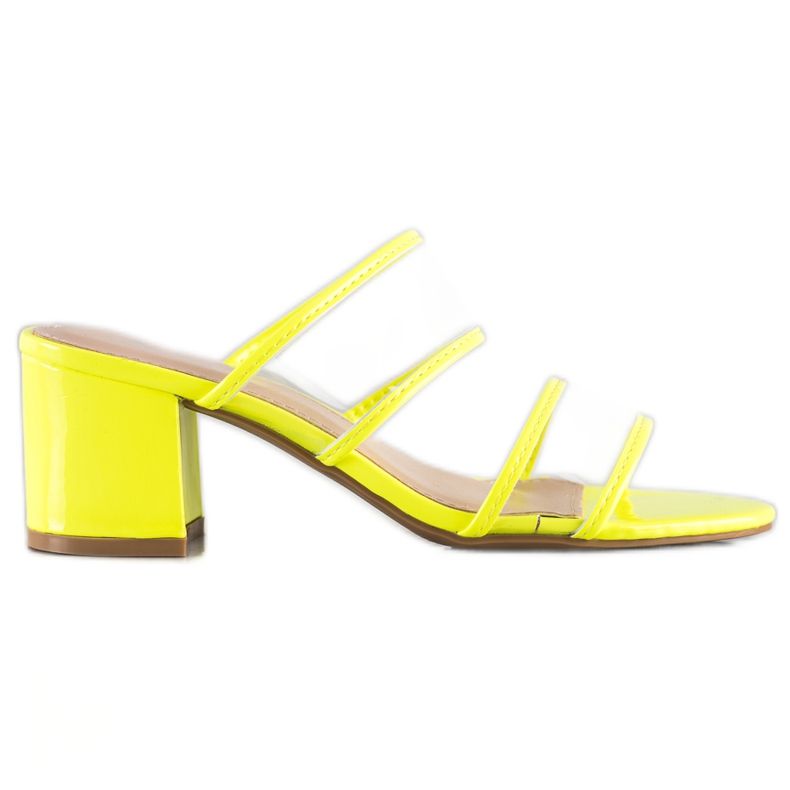 Small Swan Tofflor med genomskinliga remsor gul