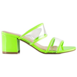 Small Swan Tofflor med genomskinliga remsor grön