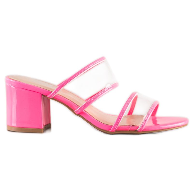 Small Swan Tofflor med genomskinliga remsor rosa