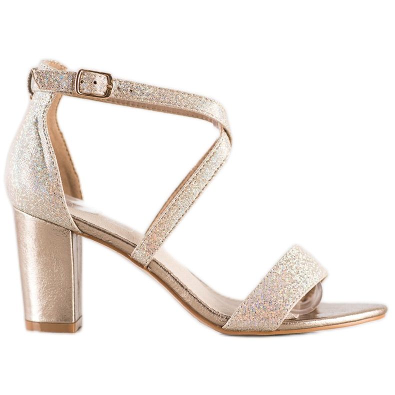 Filippo Glänsande gyllene sandaler