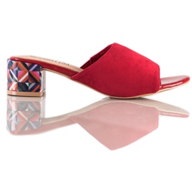 Sabatina Mönstrade klackskor röd