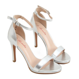 Silver sandaler på en hög klack S-835 Silver