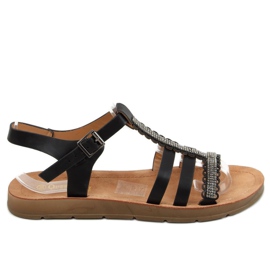 Svarta damsandaler L-375 Svart