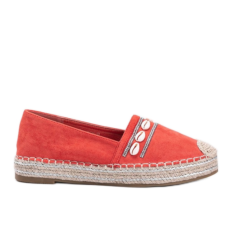 Orange espadriller med Sea Side skal