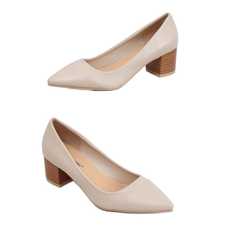 Högklackade pumps beige CL76P Beige